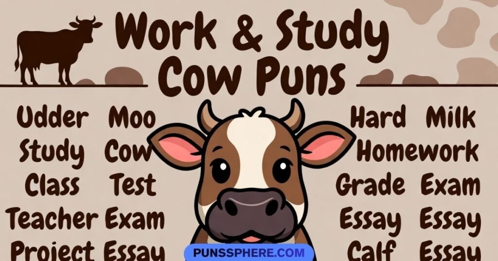 Work & Study Cow Puns